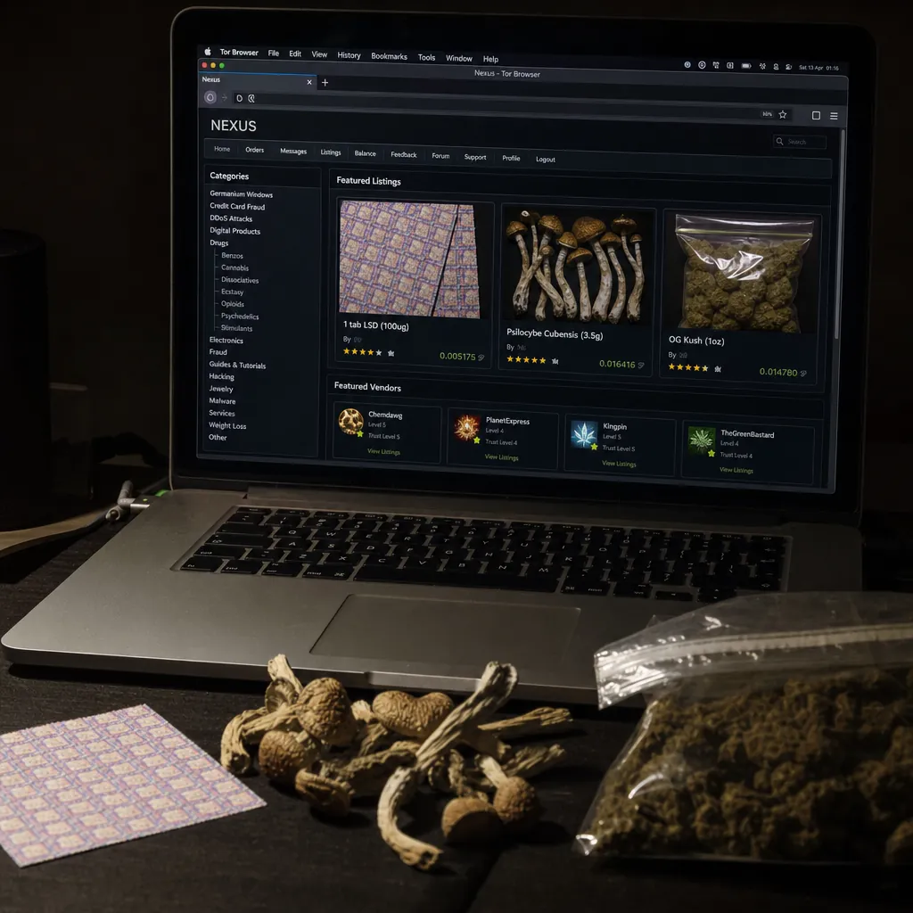 Dark web markets interface preview
