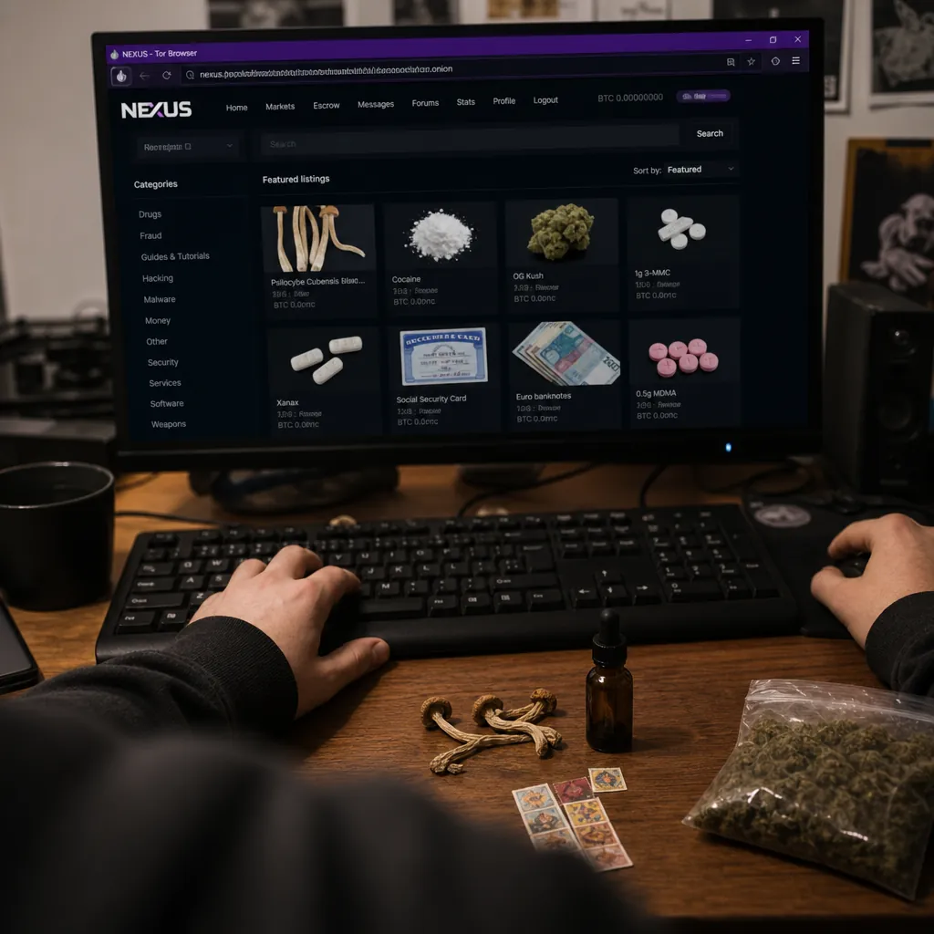 Darknet market interface preview