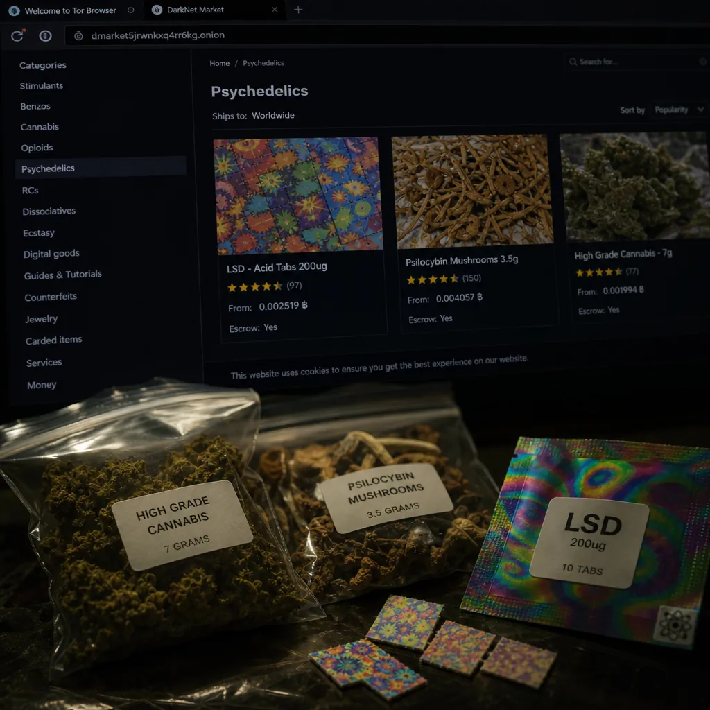 Darknet sites interface preview