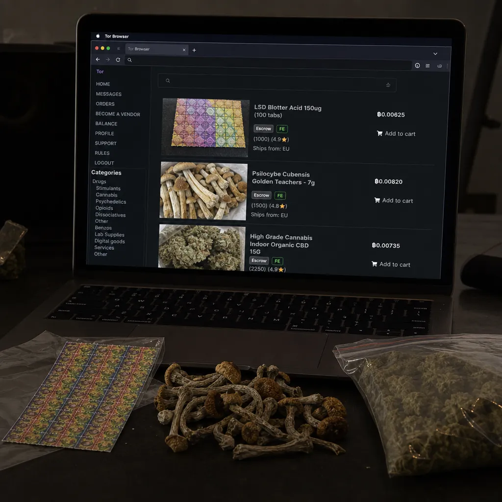 Darknet websites interface preview